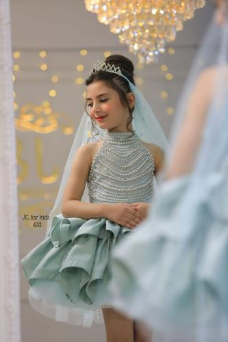 فستان سهرة للأطفال - تصميم "الشلال اللؤلؤي"