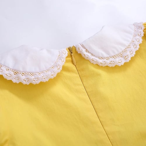 فستان أصفر + طوق المقاسات صغيره أخذ أكبرمن عمر الط...