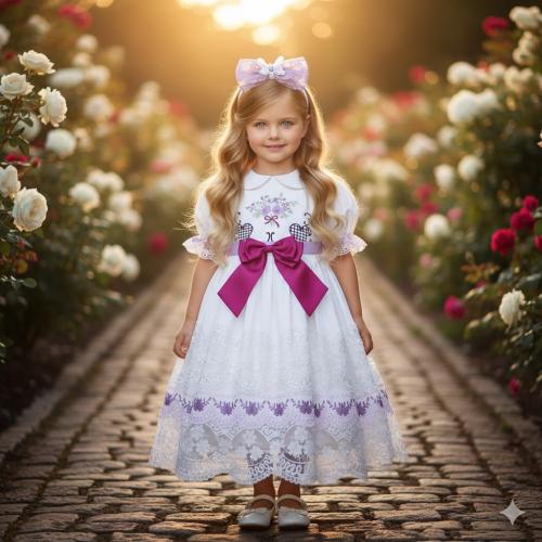 فستان بناتي +طوق