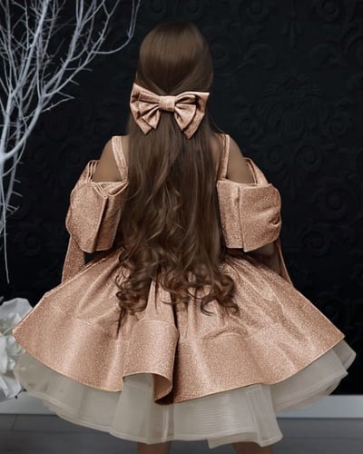 فستان الفيونكة لحمي فخم + مشبك شعر