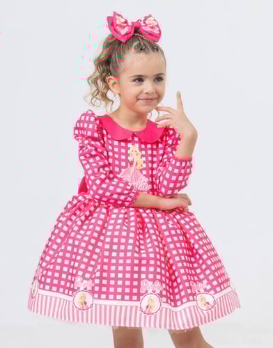 فستان باربي + أكسيسوار شعر