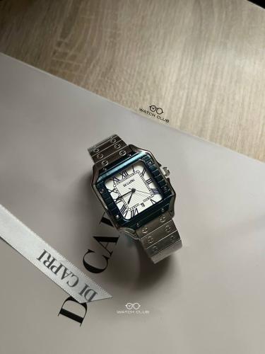 ساعة دي كابري فضي كحلي مينا ابيض