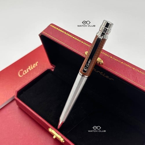 قلم ماركة كارتير فضي بني