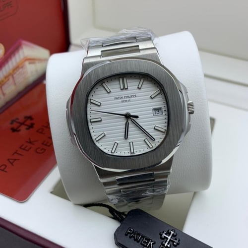 ساعة باتيك فيليب مينا ابيض ستيل