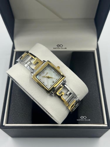 ساعة دي كابري ذهبي فضي وابيض