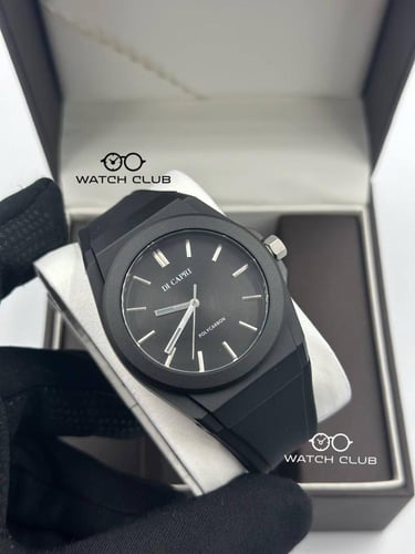 ساعة دي كابري لون اسود كامل