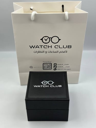 ساعة واتش كلوب رجالية اطار اسود وازرق