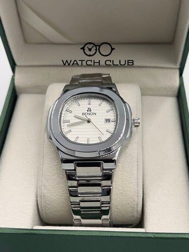 ساعة بينون بتصميم باتيك فيليب فضي كامل