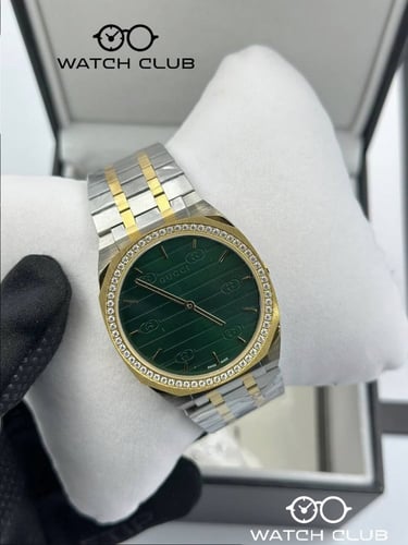 ساعة قوتشي 25H - مكس مينا اخضر