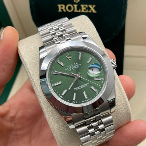 رولكس بيربتشوال مينا اخضر اطار ناعم