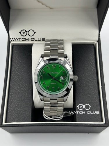 ساعة دي كابري ارقام عربية مينا اخضر