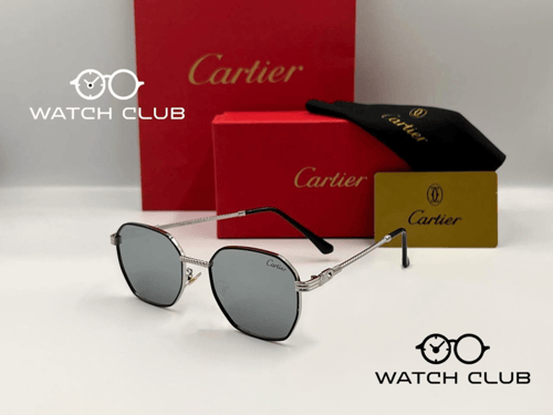 نظارة كارتير فضي اطار سداسي
