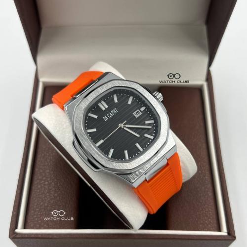 ساعة دي كابري برتقالي مينا اسود