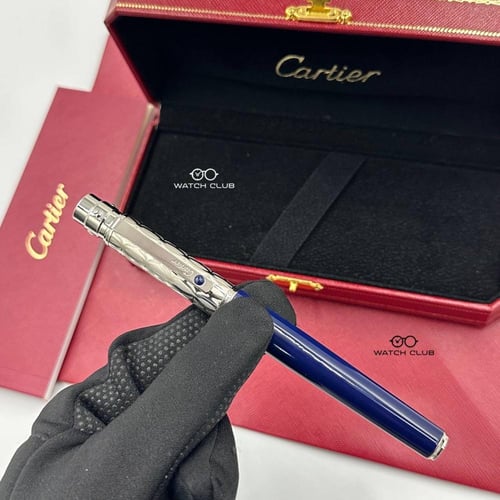 قلم كارتير الكحلي والغطاء فضي