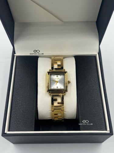 ساعة دي كابري ذهبي وابيض