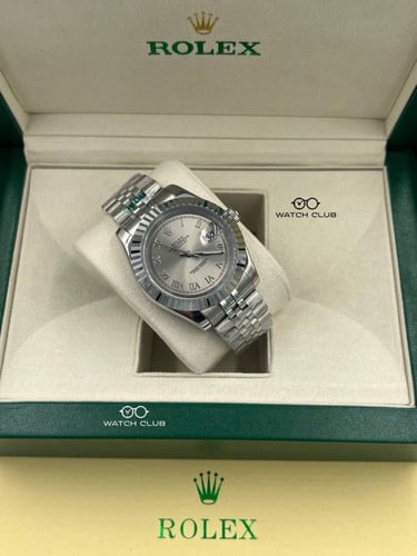 رولكس فضي ارقام لاتينيه رجالي