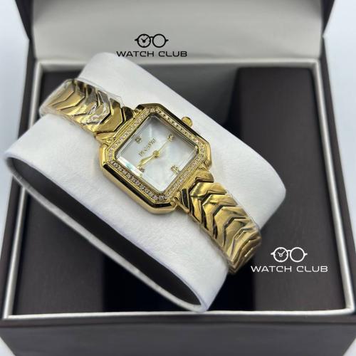 ساعة دي كابري ذهبي اطاري رباعي بفصوص