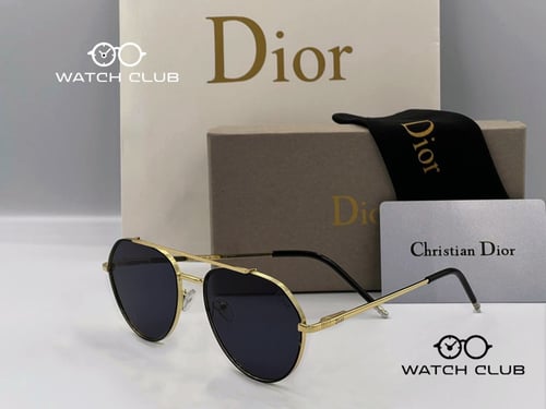 نظارة ماركة ديور اسود اطار ذهبي