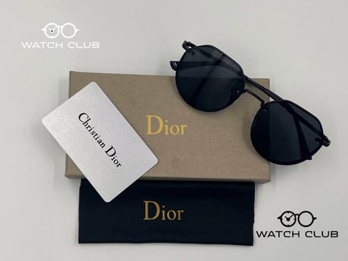 نظارة ديور اسود كامل اطار سداسي