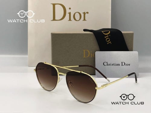 نظارة ديور بني اطار ذهبي