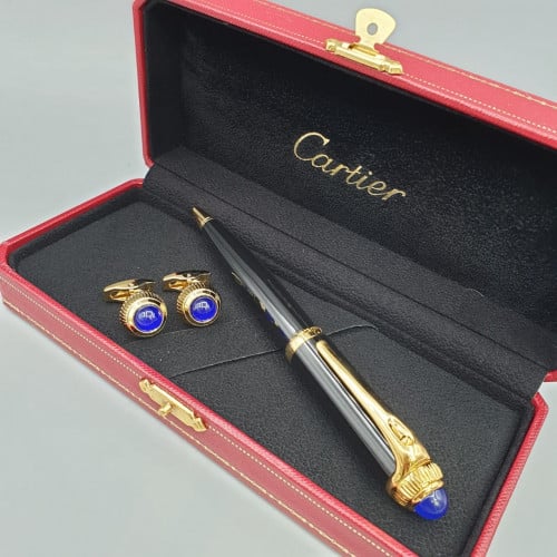 قلم ماركة كارتير اسود وذهبي مع الكبك