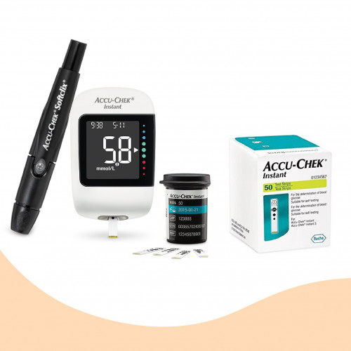 جهاز اكيو تشيك انستانت + 50 شريط لقياس السكر في ال...