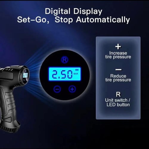 مضخة هوا محمول لكفرات السيارات بقوة 120 واط إلكترو...