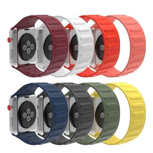سوار ساعة آبل سيليكون مدرج ,جذاب متوافق مع Apple W...
