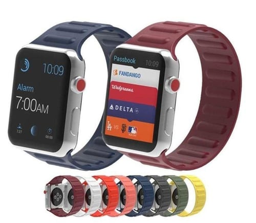 سوار ساعة آبل سيليكون مدرج ,جذاب متوافق مع Apple W...