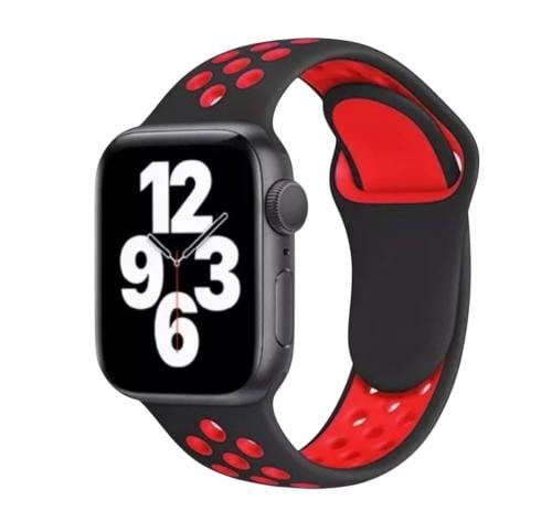 سوار ساعة آبل سيليكون مخرم, فاخر - متوافق مع Apple...