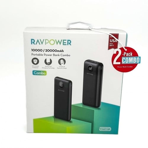 RAVPOWER - بكيج 2في1 بارو بنك شاحن متنقل راف بور 2...