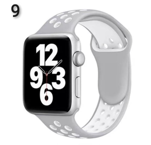 سوار ساعة آبل سيليكون مخرم, فاخر - متوافق مع Apple...