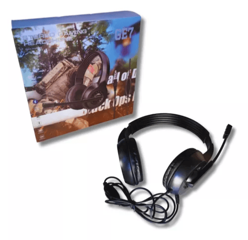 سماعة راس سلكية الالعاب ستديو مدخل AUX اسود
