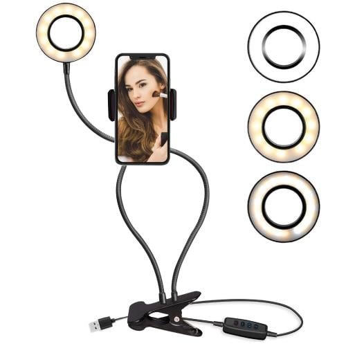 رينج لايت مع حامل جوال-إضاءة LED للتصوير والبث الم...