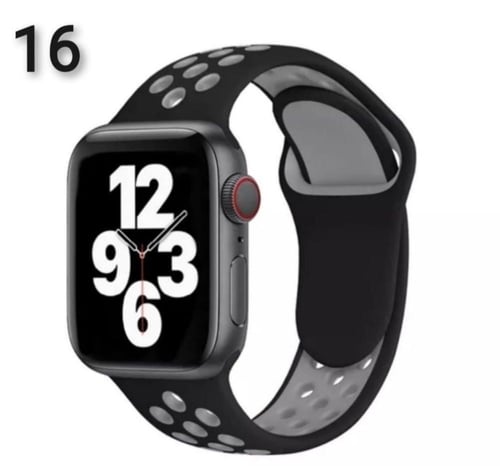 سوار ساعة آبل سيليكون مخرم, فاخر - متوافق مع Apple...