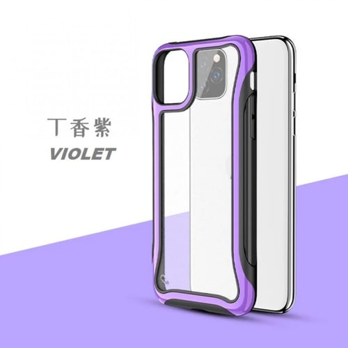 كفر آيفون 11/12شفاف إطار ملون- متوافق مع أجهزة أبل