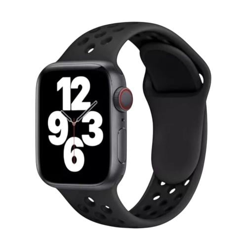 سوار ساعة آبل سيليكون مخرم, فاخر - متوافق مع Apple...
