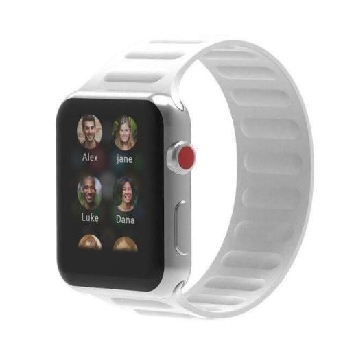 سوار ساعة آبل سيليكون مدرج ,جذاب متوافق مع Apple W...