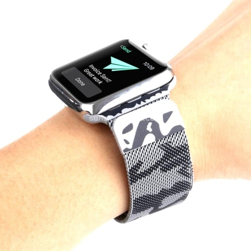 سوار ساعة آبل ستانلس ستيل ,مشبك متوافق مع Apple Wa...