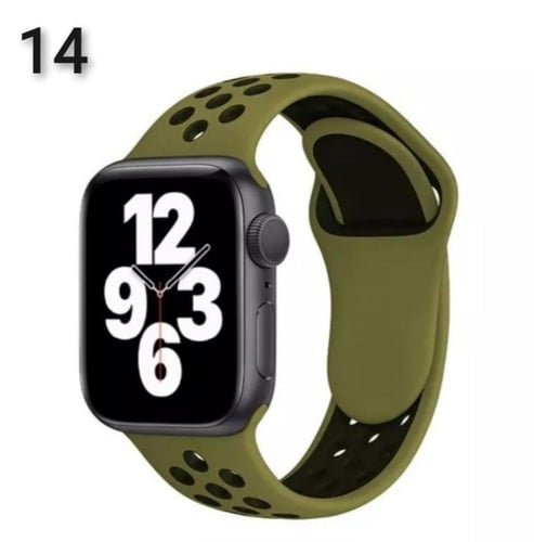 سوار ساعة آبل سيليكون مخرم, فاخر - متوافق مع Apple...