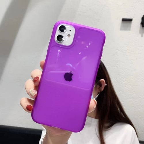 كفر ايفون 12سيليكون شفاف-بالوان متعددة مقاوم للصدم...