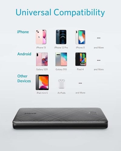 ANKER - بارو بنك Slim بمنفذين USB بقوة 10000 ملي ا...