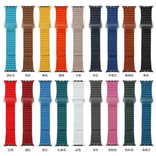 سوار ساعة آبل جلد ,مغناطيس - متوافق مع Apple Watch...