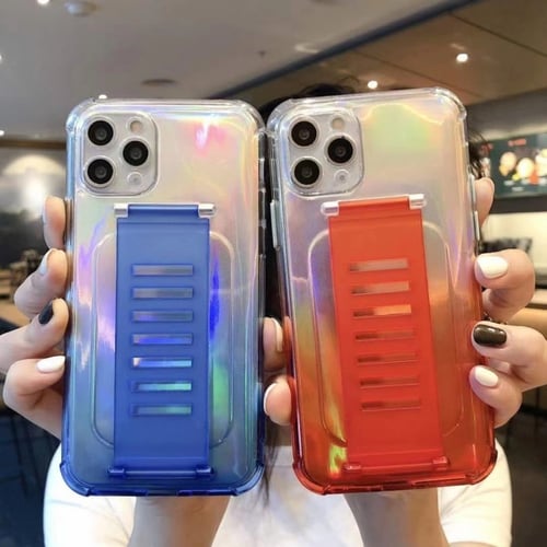 كفر ايفون 11و 12 شفاف بمسكة متوافقة مع أجهزة أبل