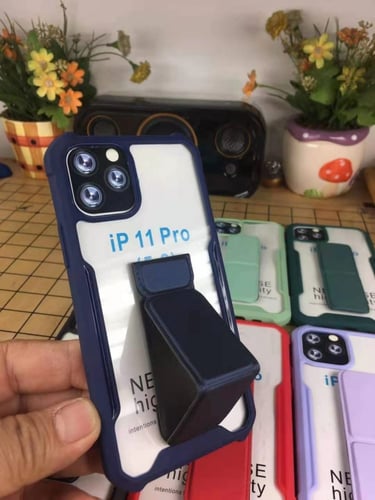 كفر ايفون 12 شفاف بمسكة متوافق مع أجهزة أبل