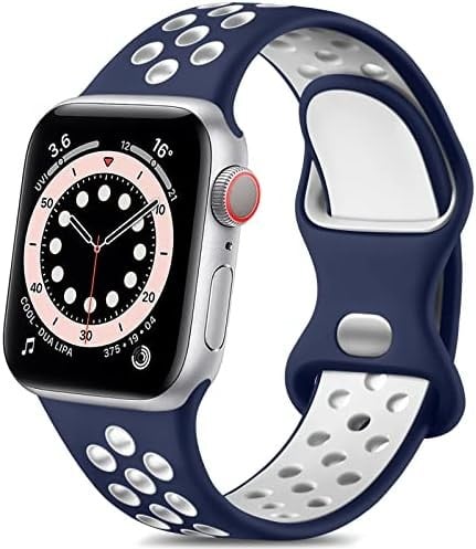 سوار ساعة آبل سيليكون مخرم, فاخر - متوافق مع Apple...