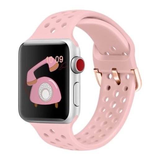 سوار ساعة ابل سيليكون مخرم مقاس 38 ملم 40 ملم 41 م...