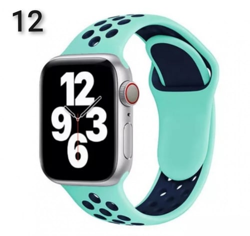 سوار ساعة آبل سيليكون مخرم, فاخر - متوافق مع Apple...