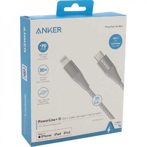 ANKER-كيبل سلك انكر pd ايفون قماش ضد القطع 1 متر
