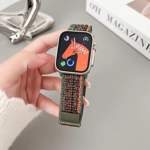 سوار ساعة آبل قماش نايلون ,أنيق متوافق مع Apple Wa...